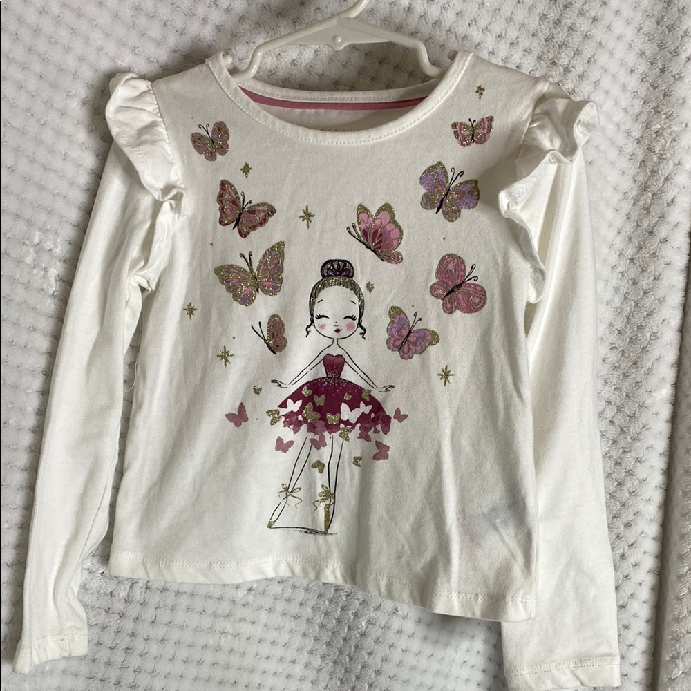 Lulurain Butterflies and Ballet Dancer Shirt Top